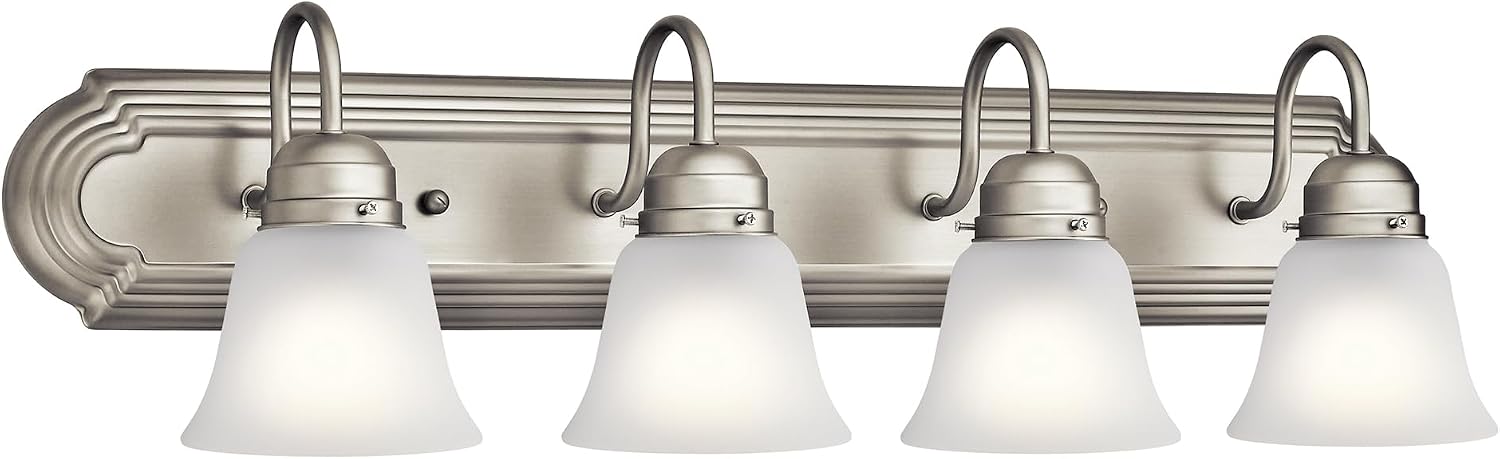 Kichler 4-Light Bathroom Vanity Light, Brushed Nickel