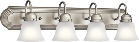 Kichler 4-Light Bathroom Vanity Light, Brushed Nickel