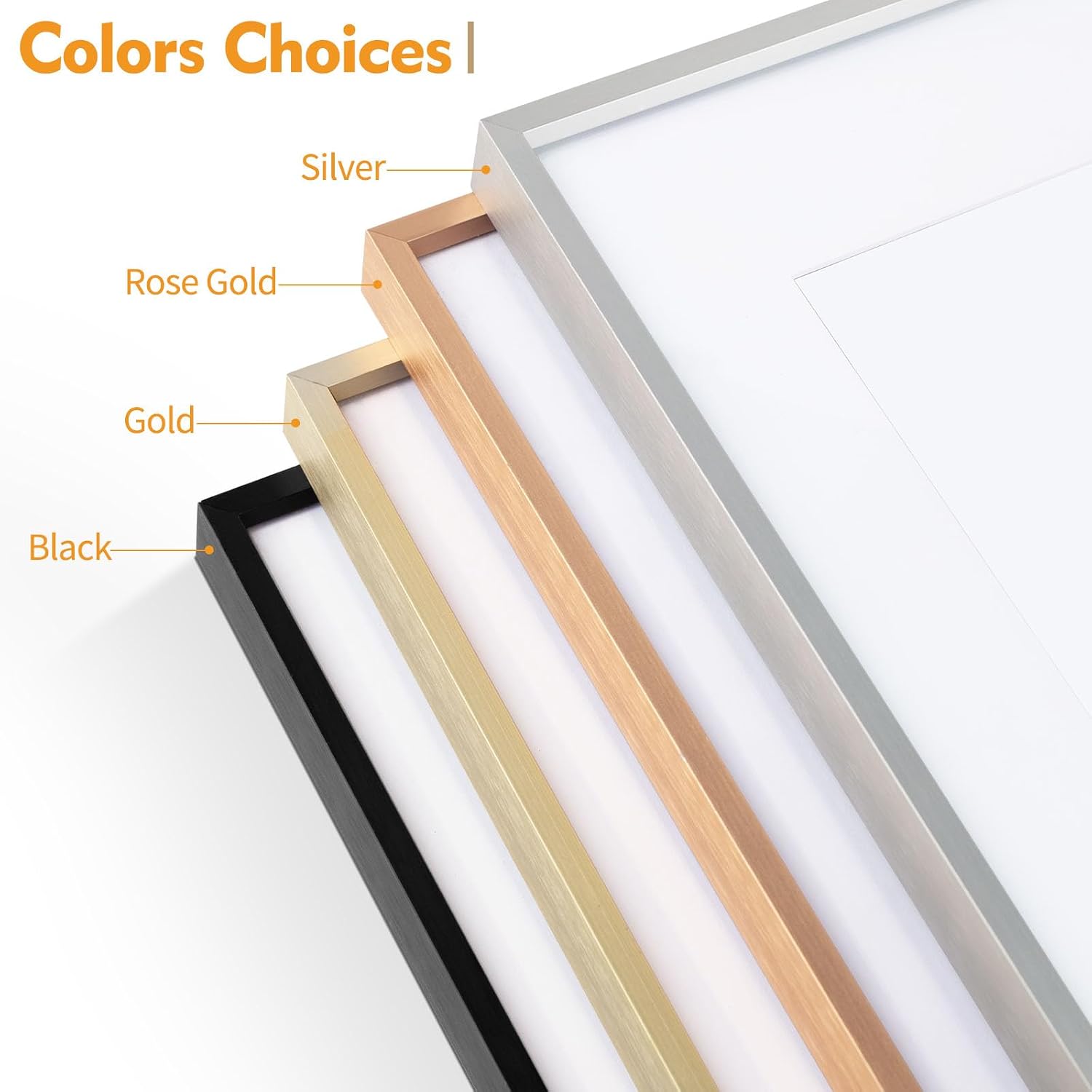 Golden State Art 12x16 Gold Aluminum Frame, Real Glass, Mat Fits 11x14