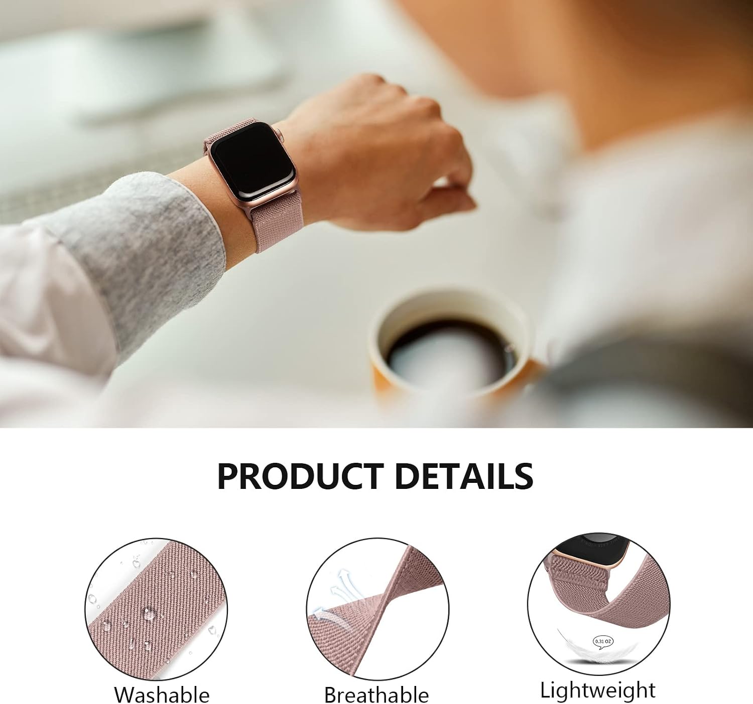 4 Pack Stretchy Solo Loop Compatible with Apple Watch Bands Women Men