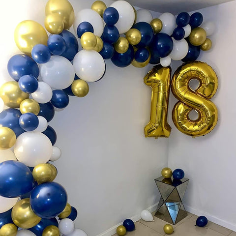 Gold Number 18 Birthday Balloons, 40 Inch Large Gold Mylar Foil Number 1 & 8 Balloons for 18 Year Old Boys Girls, Gold 18th Birthday Balloons for Women Men Anniversary Party Decorations
