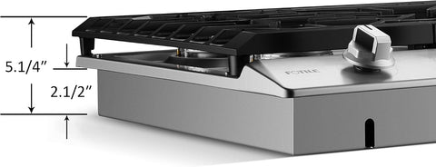 FOTILE GLS30501 30” Stainless Steel 5-Burner Gas Cooktop, Tri-Ring 22,000 BTUs Center Burner with Flame Failure Protection Removable Grates and Installation/LP Kit
