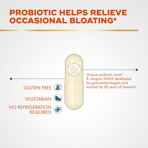 Align Probiotic Bloating Relief + Food Digestion, Probiotics for Women and Men, #1 Doctor Recommended Brand‡, Promotes Digestive Health and Helps Support the Metabolism of Food*, 28 Capsules