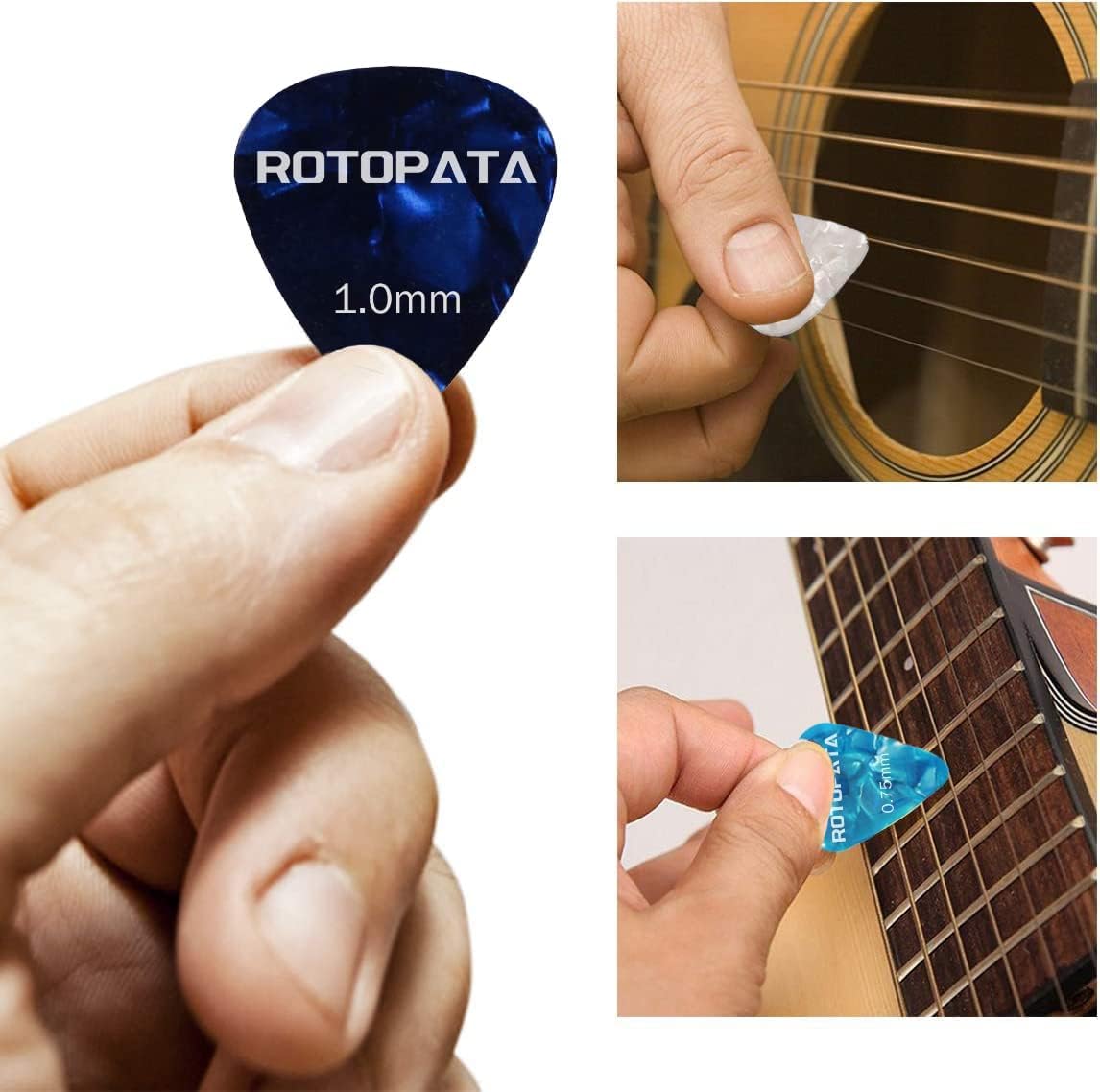 ROTOPATA 15 Pack Guitar Picks Variety Pack with Organizer Box