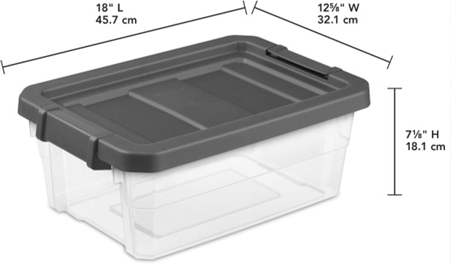 Sterilite Modular Stacker Box with Latching Lid, 16 Quart, 12-Pack