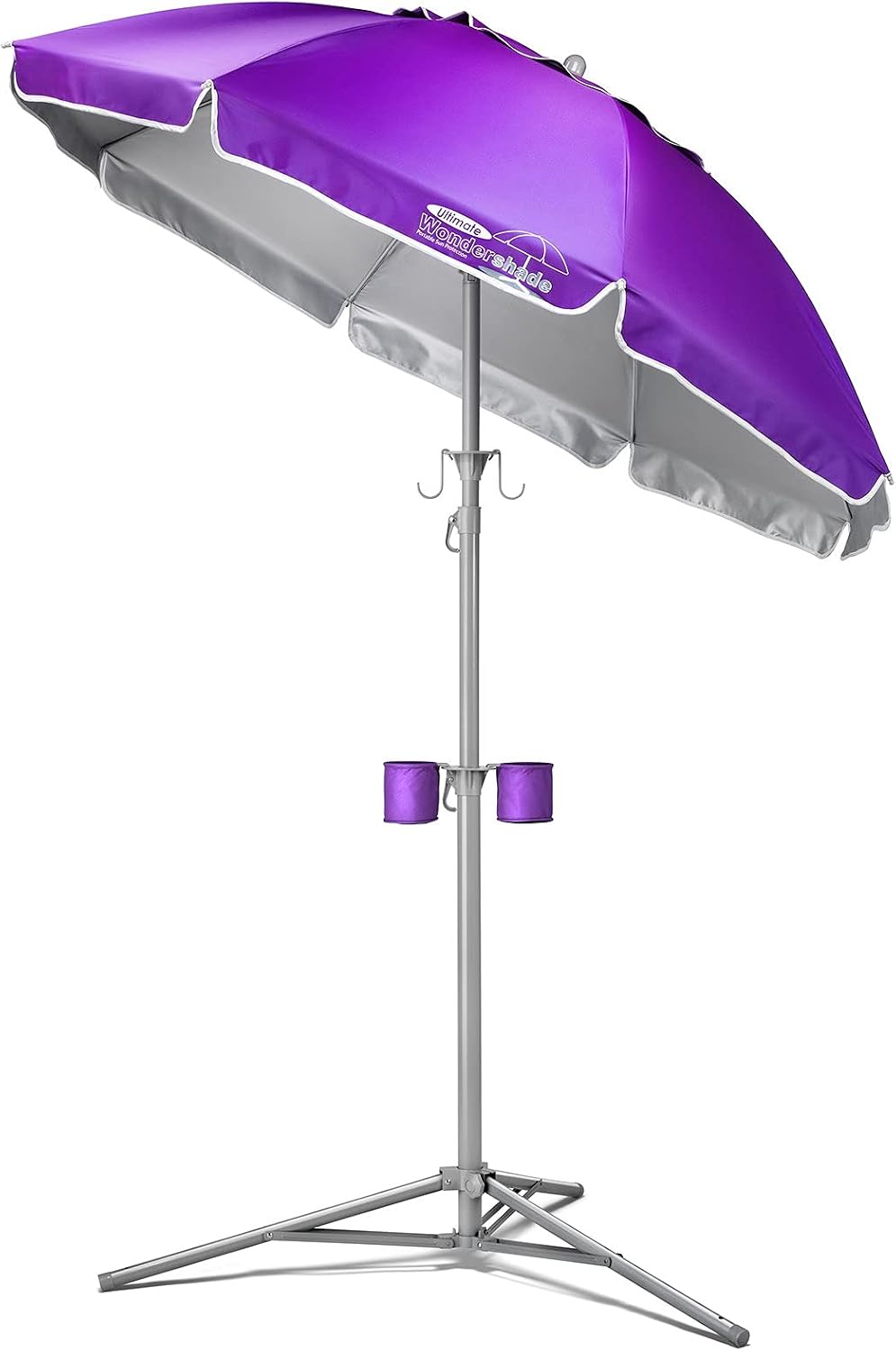 Wondershade Ultimate Portable Sun Shade Umbrella – Lightweight Adjustable Outdoor Patio & Beach Umbrella with Tripod Base (Red)