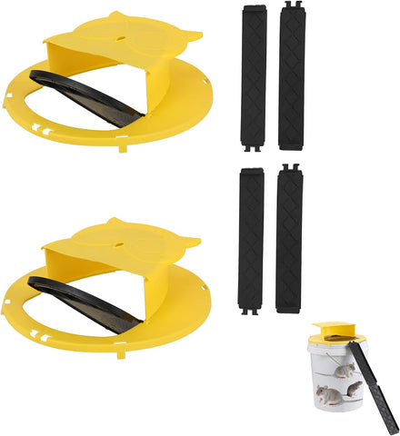 Mouse Bucket Trap, Auto-Reset Bucket Lid Mouse Trap, 5-Gallon Compatible, Efficient for Mouse Rat Trap,Multi Catch,Indoor and Outdoor(2Packs)
