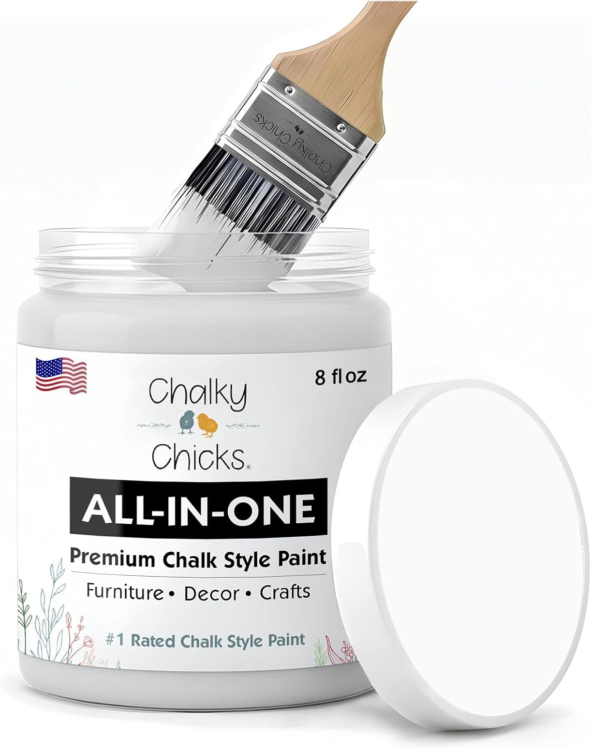 Chalky Chicks CottonTail 8 Fl Oz Chalk Paint for Furniture All in One