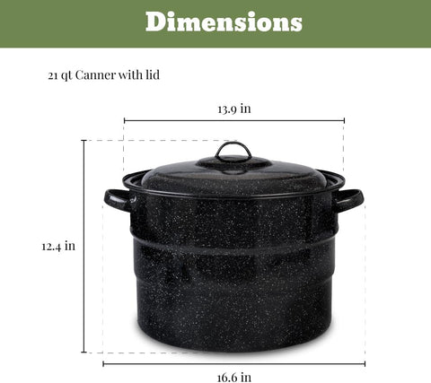 Granite Ware Canning Pot with Rack - 8 Piece Set Enamelware Water bath canner - Canning Starter Kit