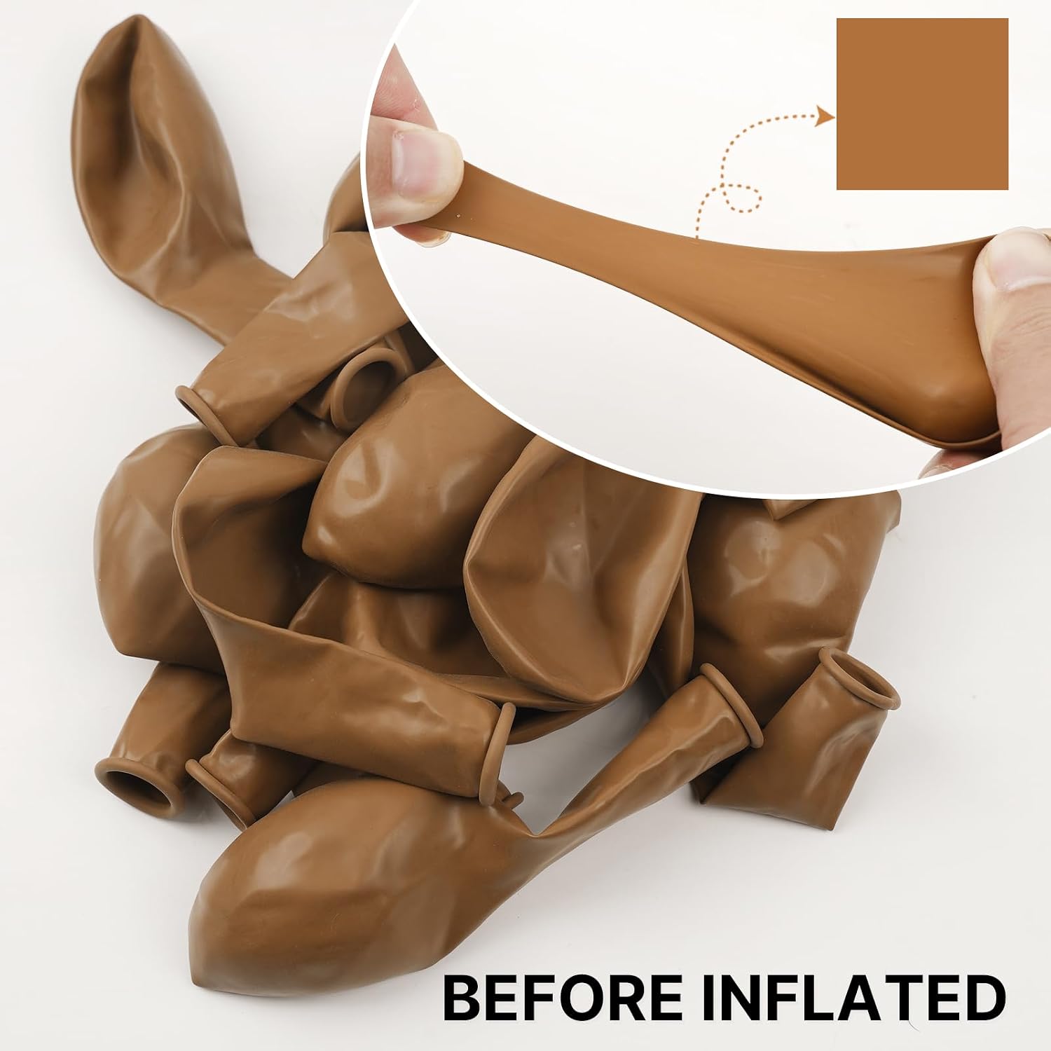 PartyWoo Boho Neutral Light Brown Balloons 101pcs Coffee Fall Color 12 Inch