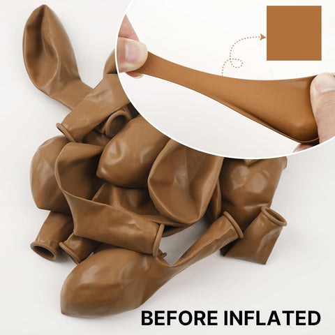 PartyWoo Boho Neutral Light Brown Balloons 101pcs Coffee Fall Color 12 Inch