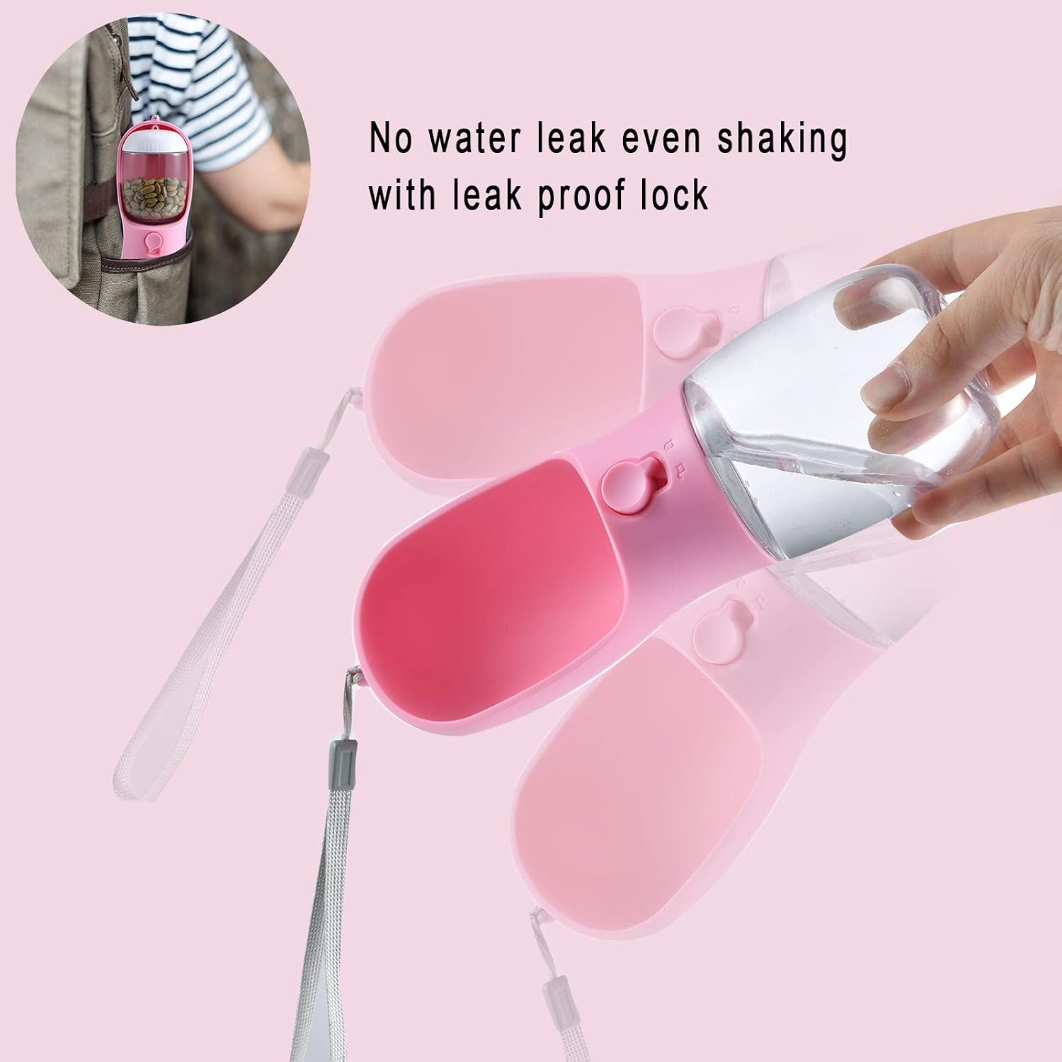 Cibaabo Dog Water Bottle Portable with Food Container & Filter for Travel