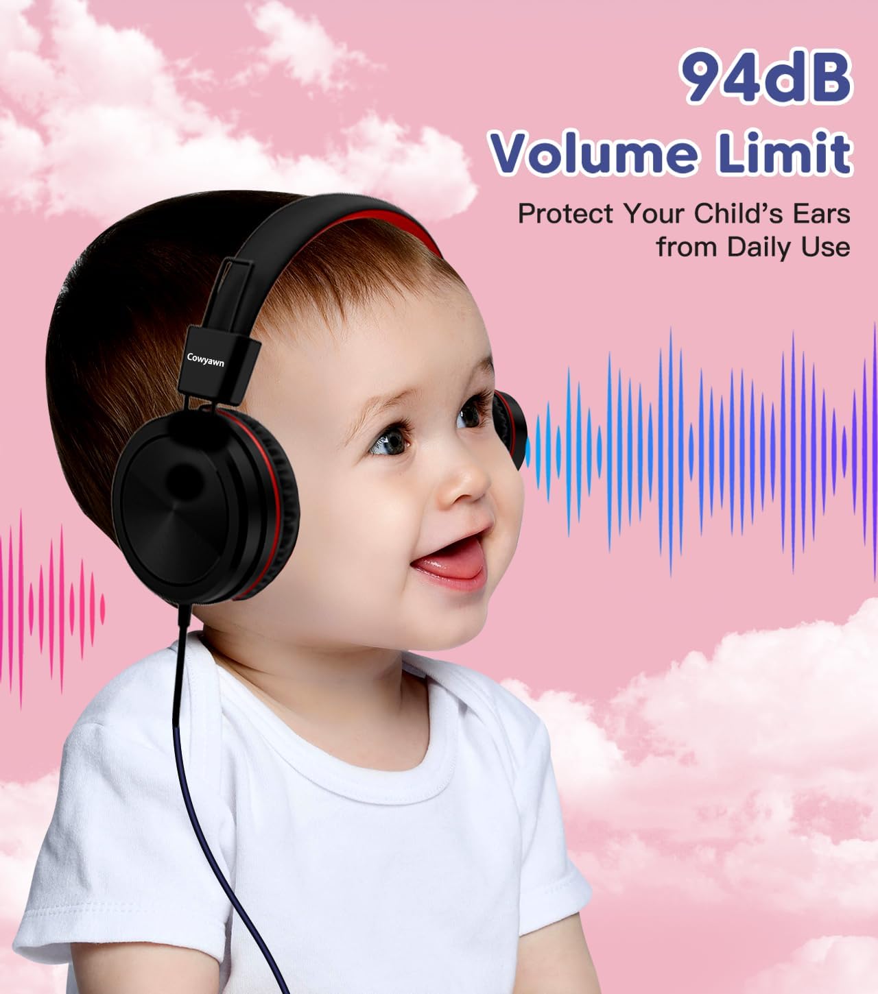 Cowyawn Kids Headphones for School, On Ear Wired Headphones for Boys Girls