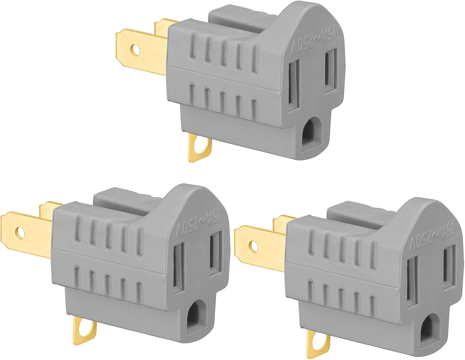 3 Prong to 2 Prong Adapter, Polarized Grounding Converter Adapter, 3Pack