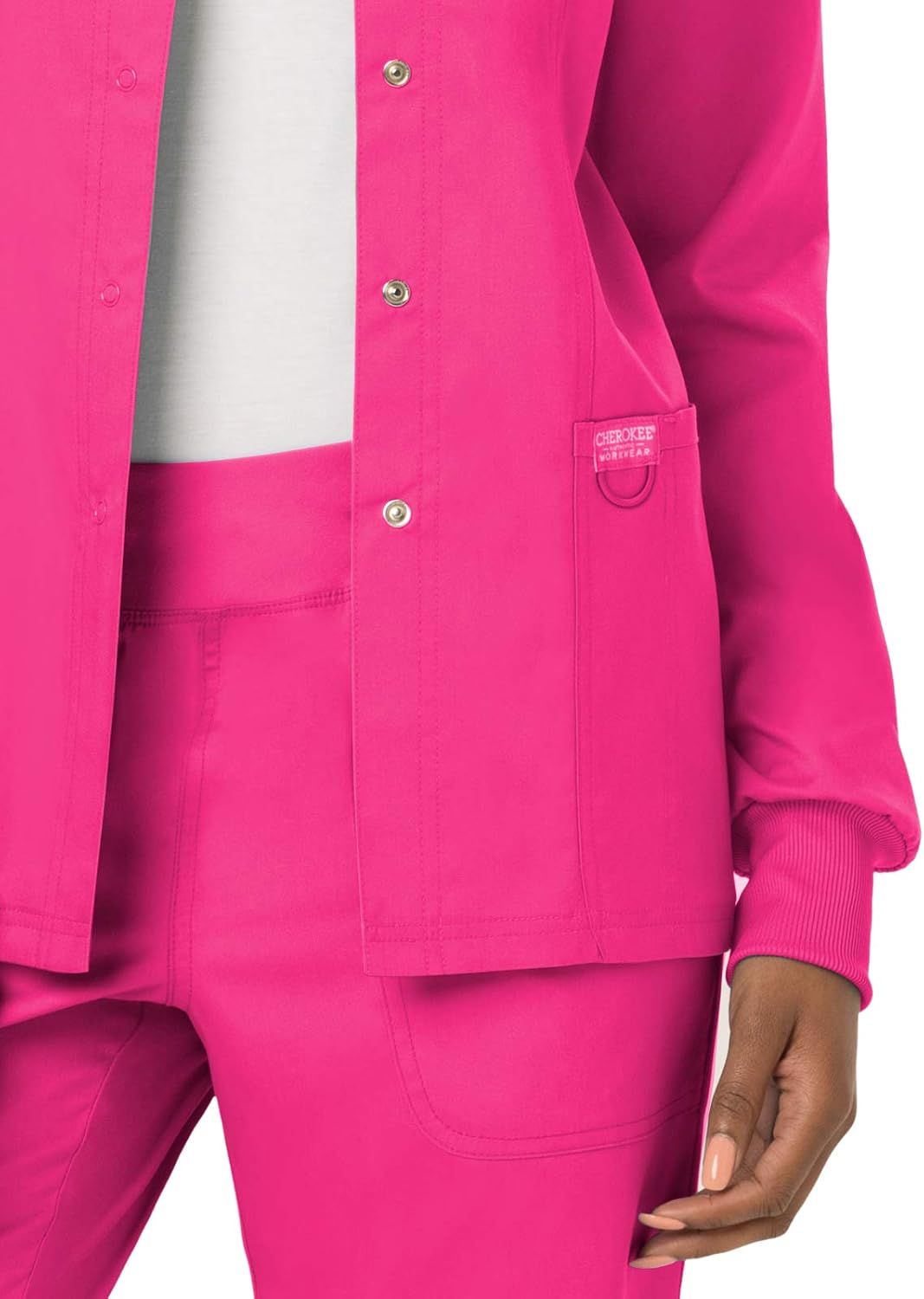 Cherokee WW Revolution Scrub Jackets for Woman Snap Front Nurse Jacket