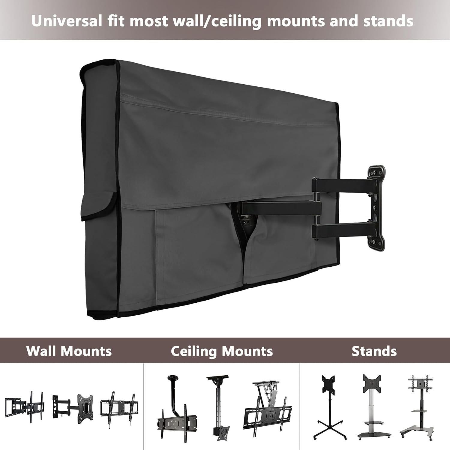 ULTCOVER Waterproof Outdoor TV Cover 55-59 inch, Black