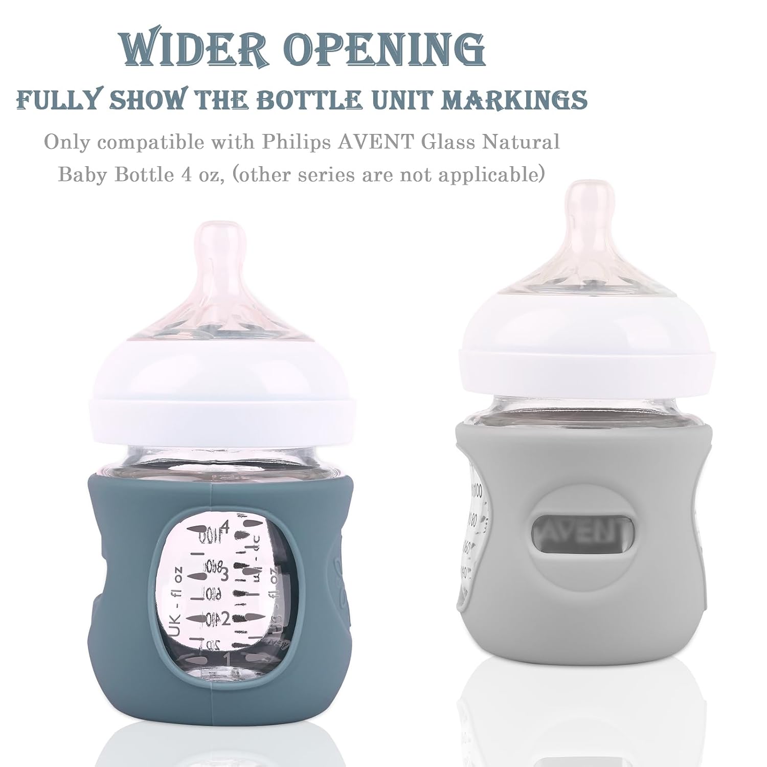 3 Pack Silicone Sleeves for Avent Natural Glass Baby Bottles 4 oz