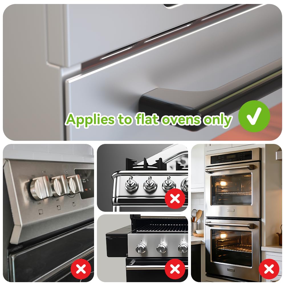 Mom's Choice Gold Awards Winner - SAFELON 1 Pcs Baby Safety Oven Door Lock, Double Button Oven Lock for Kitchen Safety (Black)