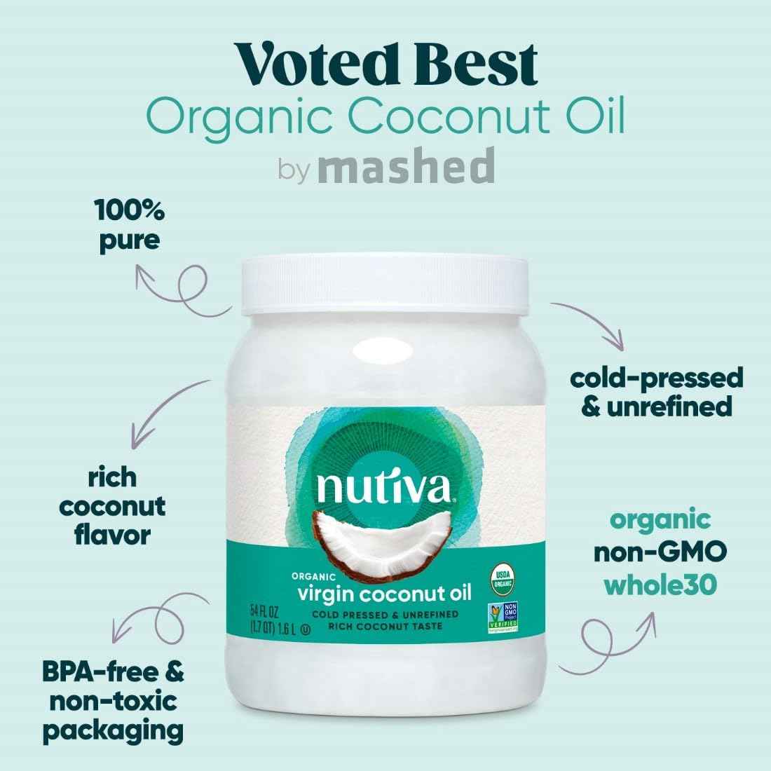 Nutiva, Oil Coconut Extra Virgin Organic, 54 Fl Oz
