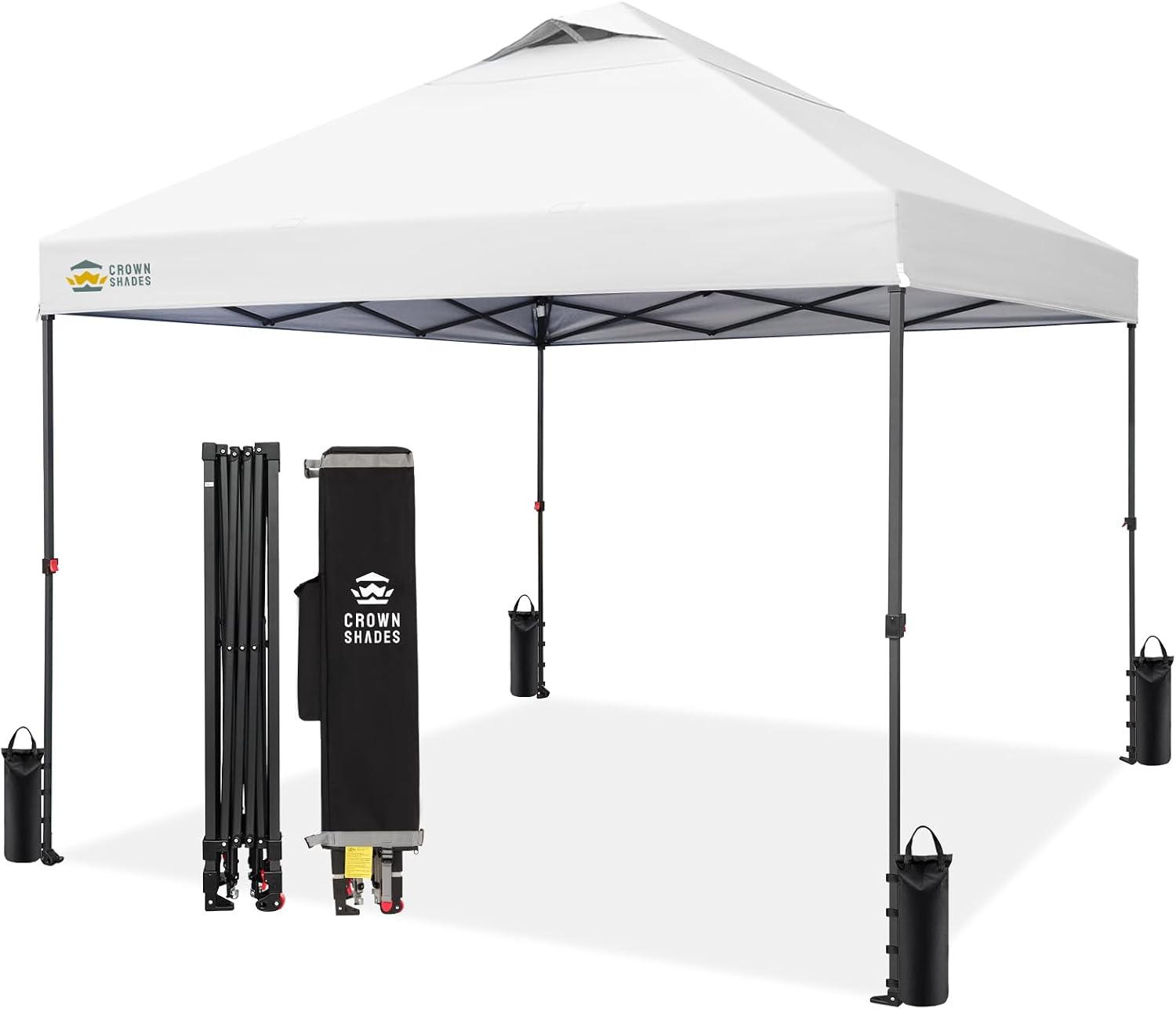 CROWN SHADES 10x10 Pop Up Canopy Tent, Outdoor Canopy, White