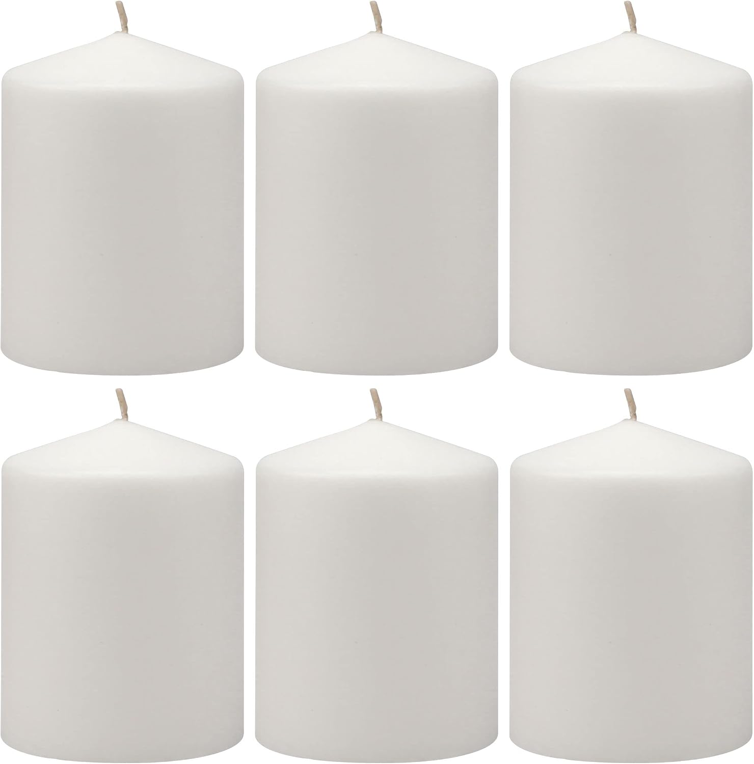 Stonebriar 35 Hour Long Burning Unscented Pillar Candles, 3x4, White (Pack of 4, 24 Count Total)