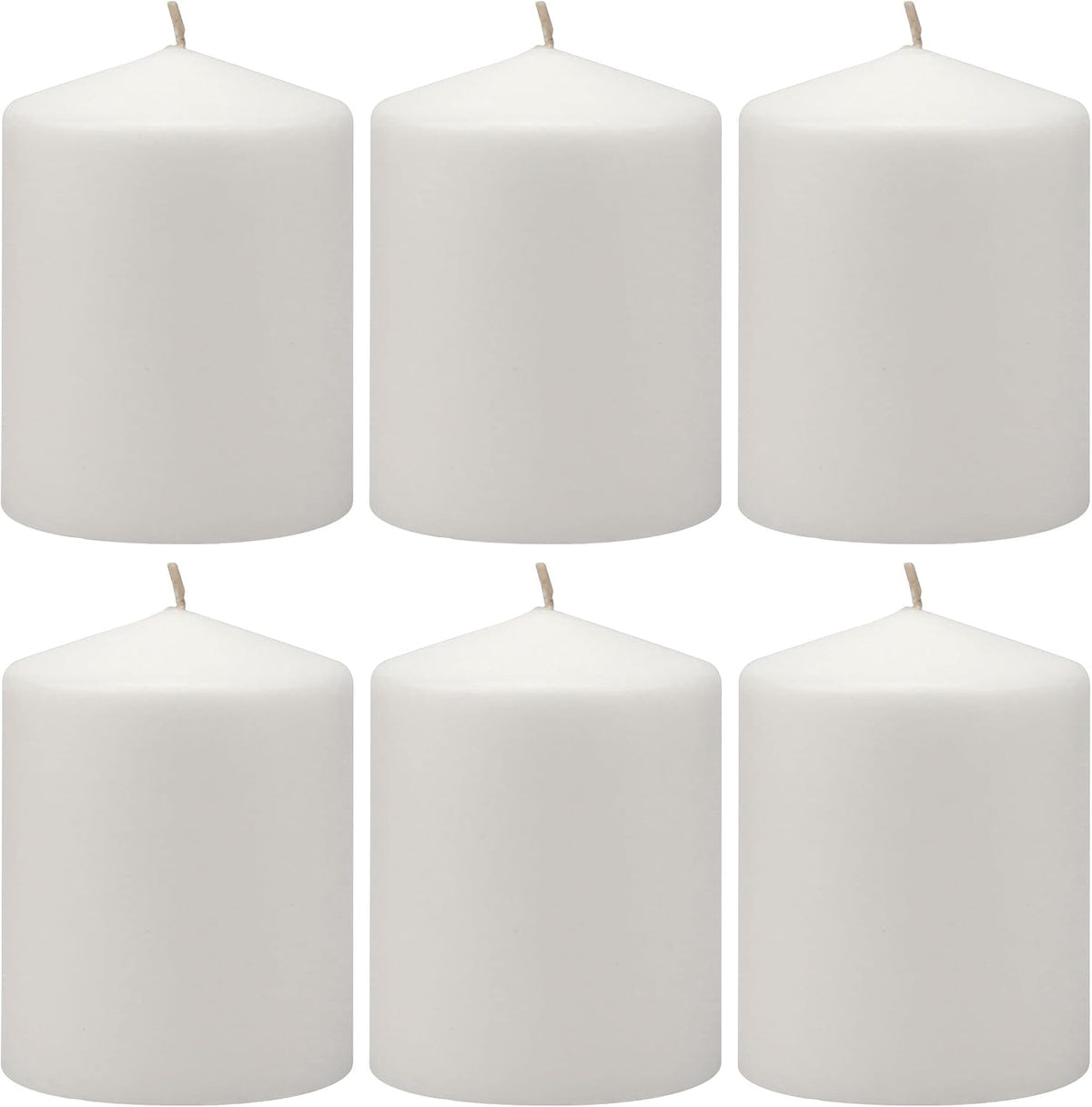Stonebriar 35 Hour Long Burning Unscented Pillar Candles, 3x4, White (Pack of 4, 24 Count Total)