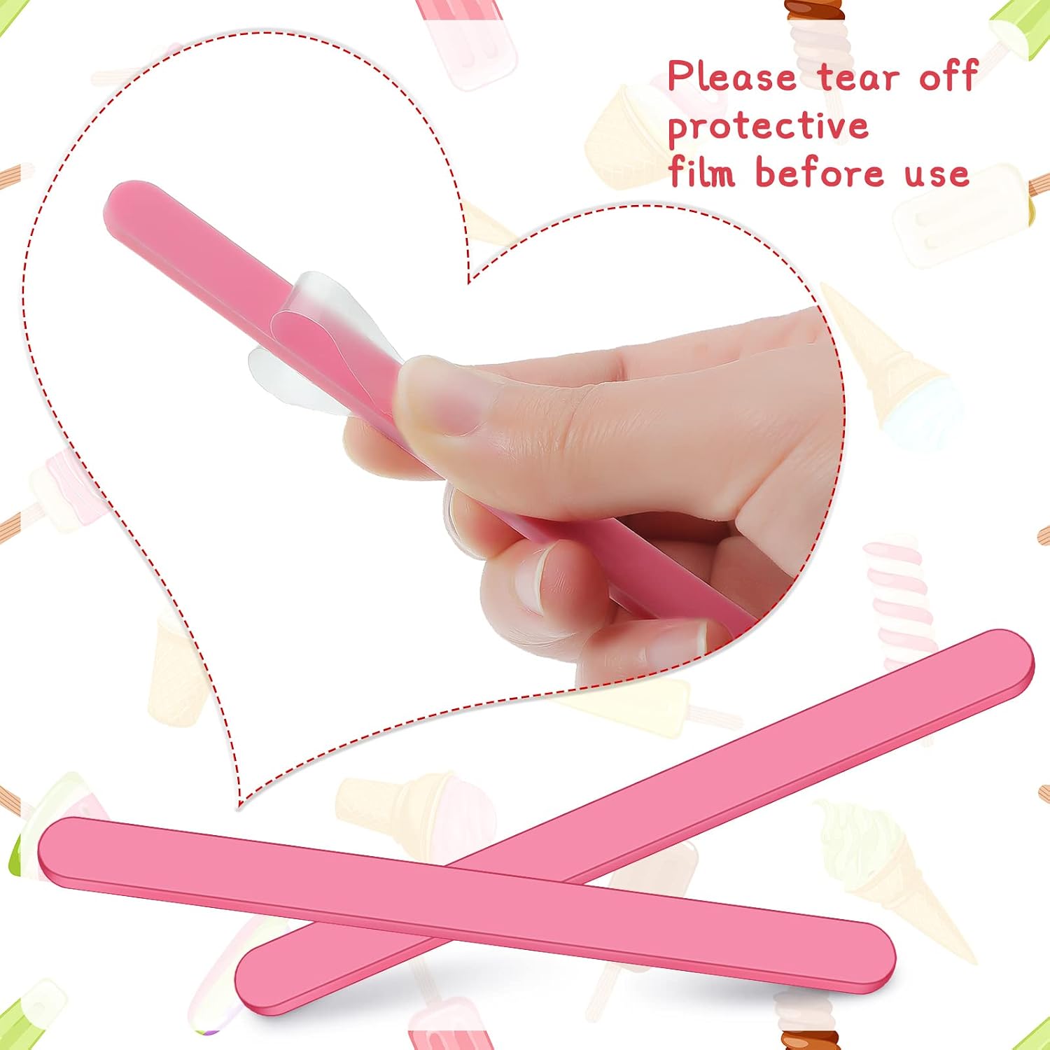 30 Pcs Reusable Acrylic Cakesicle Sticks, 4.5 Inches, Pink