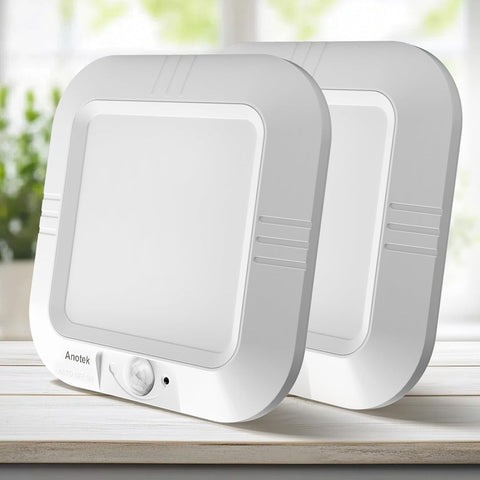 Motion Sensor Battery Powered Ceiling Light, Closet Light 2-Pack