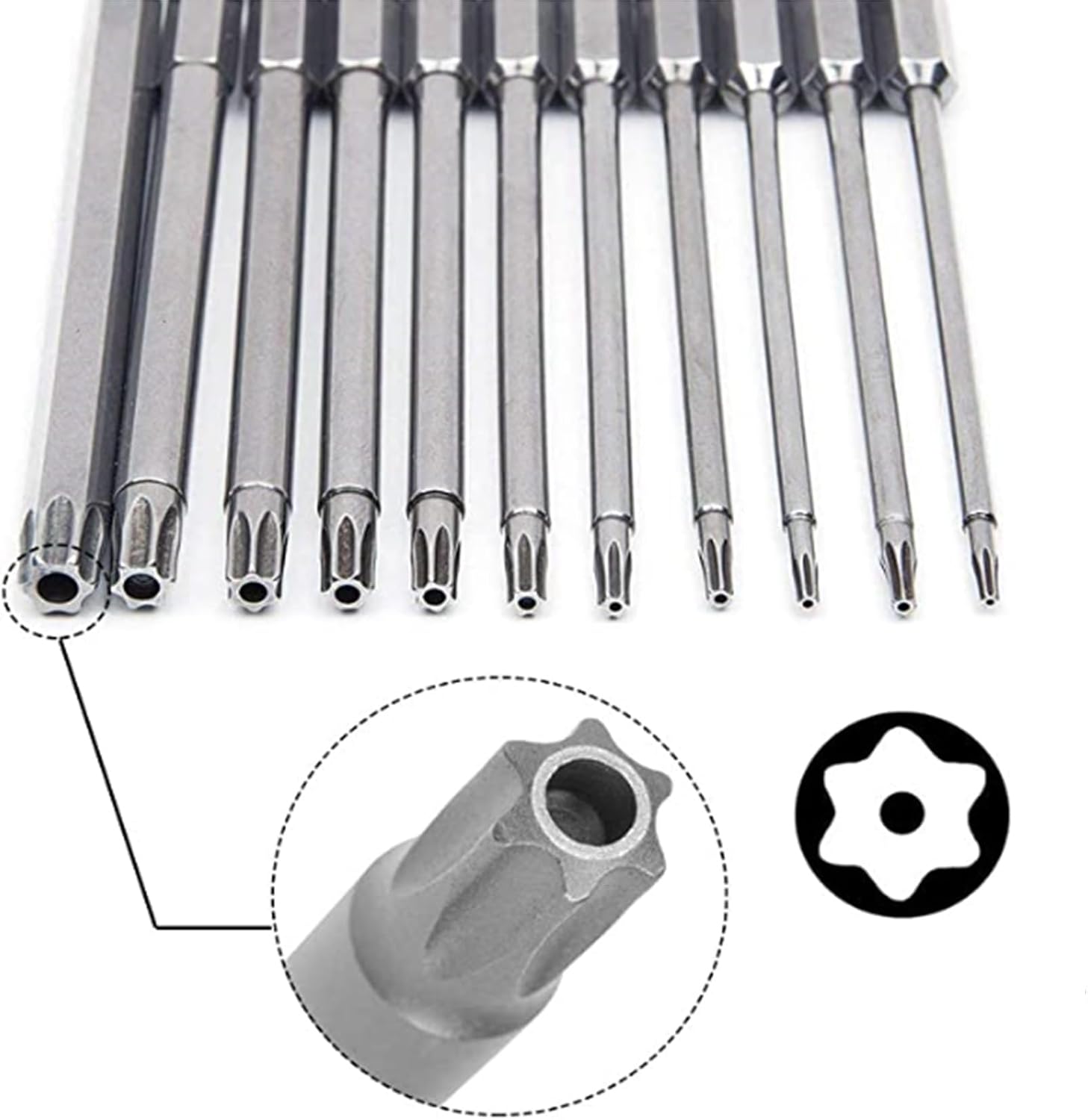 aiyun 11Piece Star Screwdriver Bit Set Shark Vacuum Security (75mm Length)