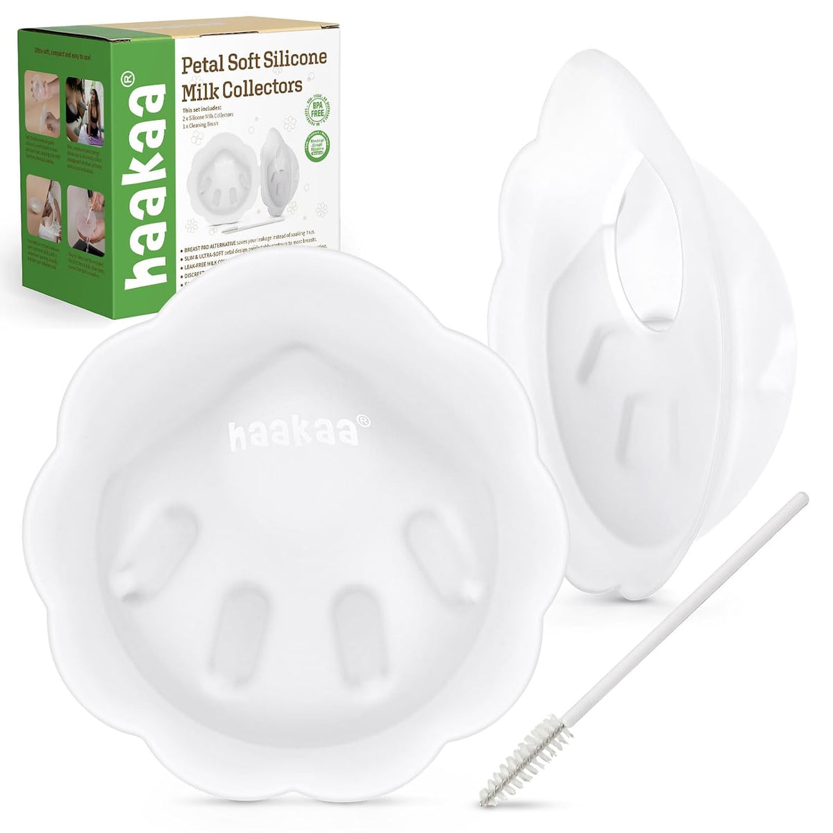 haakaa Petal Soft Silicone Milk Collector for Breastfeeding - 2 Count