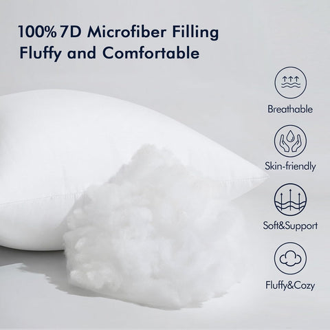 MIULEE 12x20 Pillow Inserts Set of 2, Throw Pillows for Sofa Couch Bed