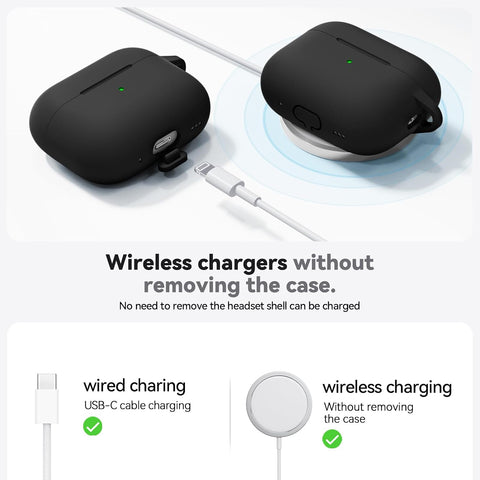 Ljusmicker for AirPods Pro 3 Case 2025 with Cleaner Kit,Black