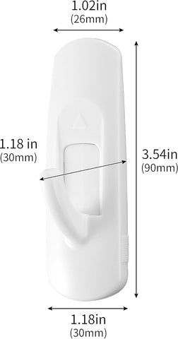 White Wall Hooks for Hanging, 14 Hooks+20 Strips, No Tools, Value Pack (L)