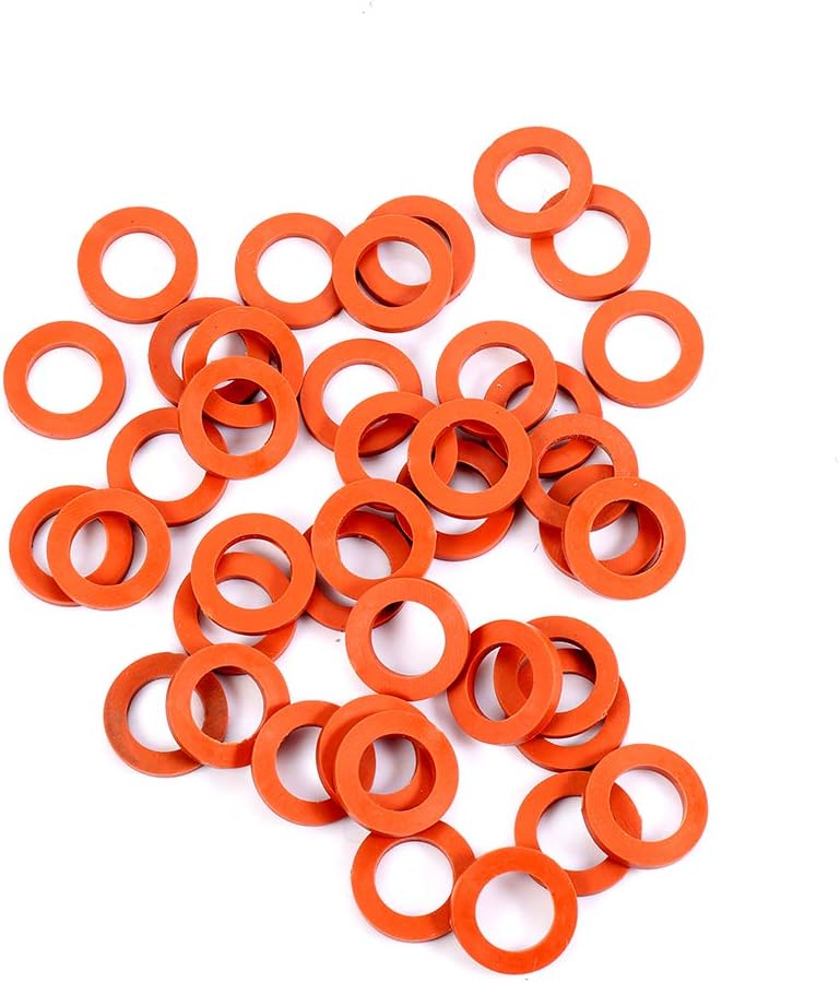 Garden Hose Washer Heavy Duty Rubber Washer, Fit All Standard 3/4" Garden Hose Fittings (40 Pieces)(red)