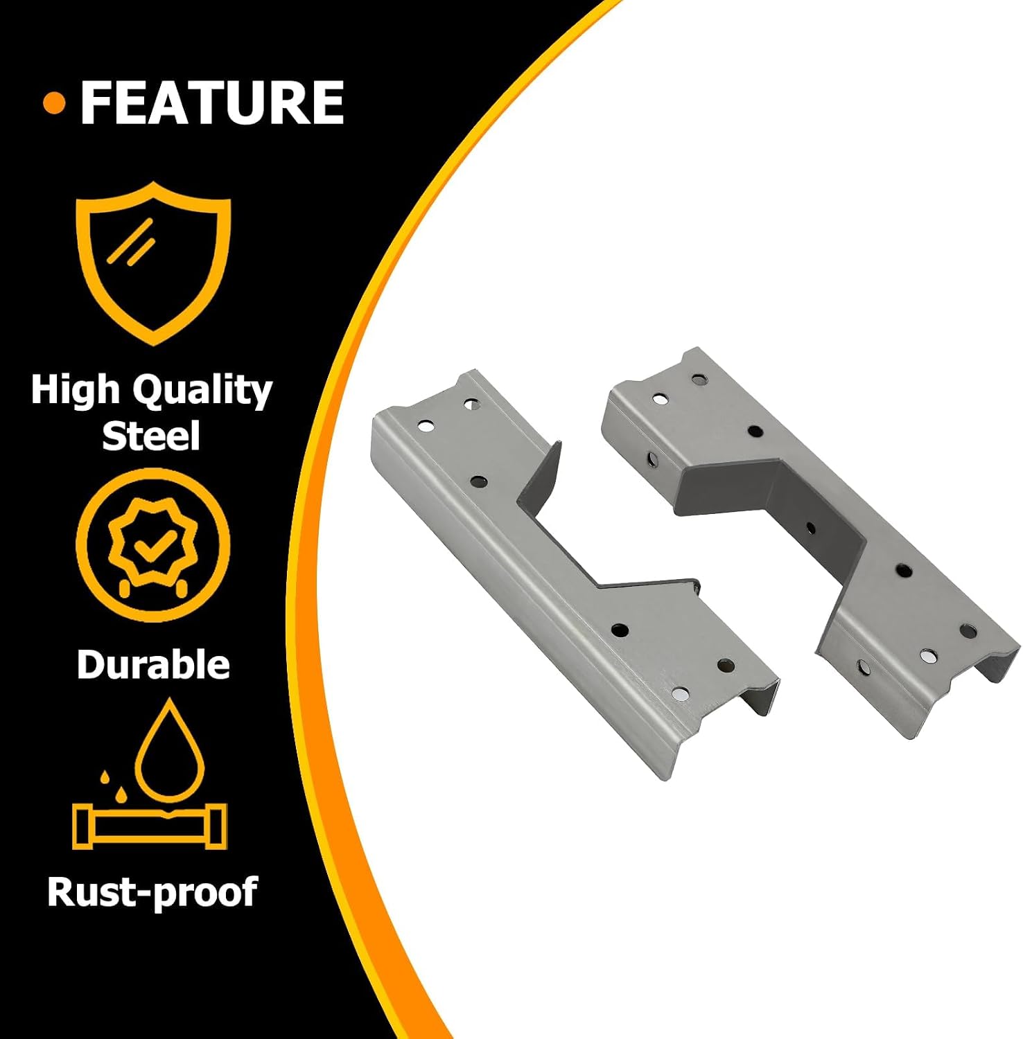 KUAFU 6 Inch Drop Rear C Notch Kit Compatible with 1989-1998 Chevy Silverado/GMC Sierra C1500 K1500 Trucks Bare Metal Steel