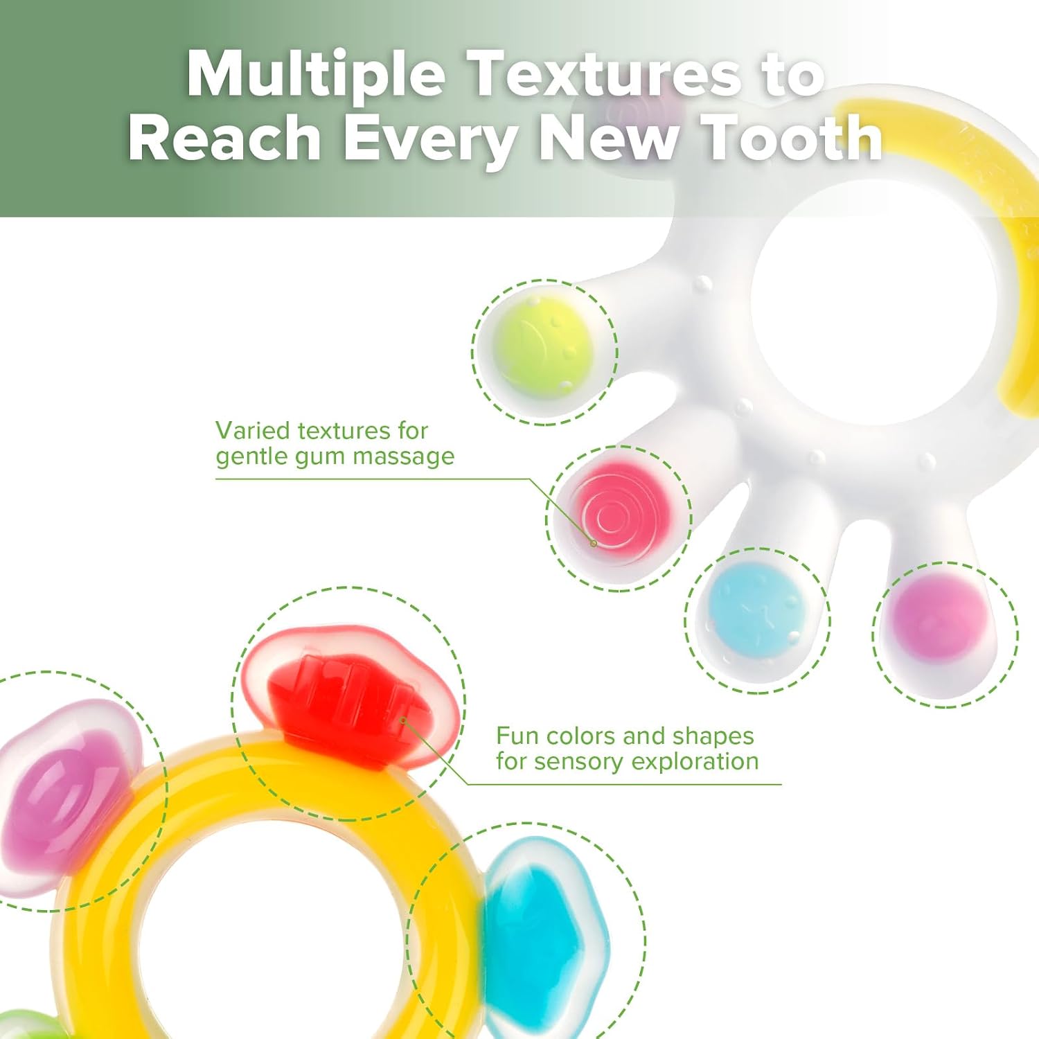 Haakaa Silicone Teether Combo, Baby Freezer Teething Toys, 2 Pack