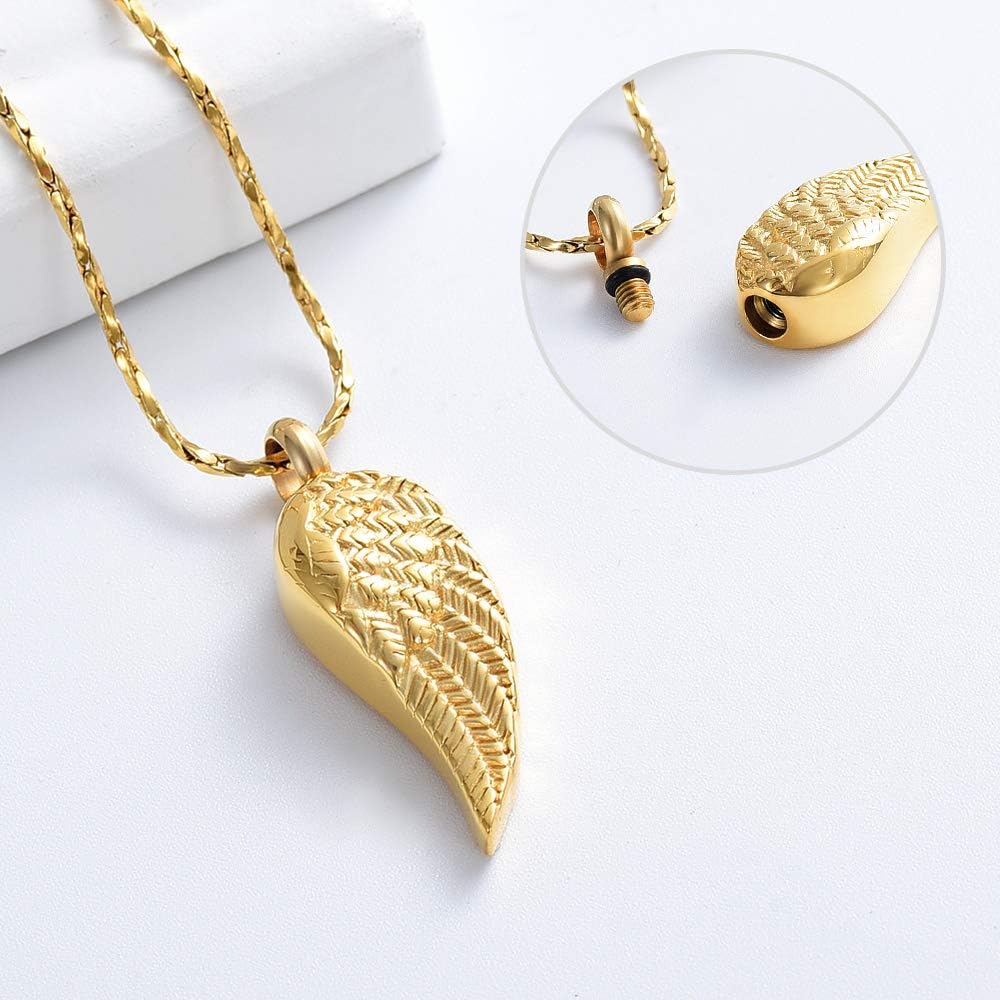 Imrsanl Angel Wing Cremation Jewelry Urn Necklace for Ashes