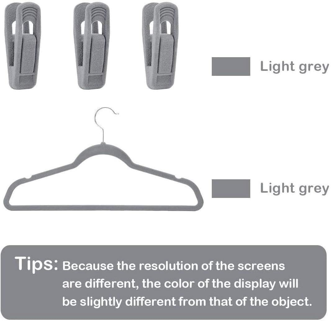 Velvet Hangers Clips, Pants Hangers Velvet Clips(60pc, Grey)