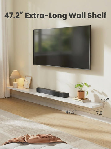 Amada 47.2" Floating Shelves for Wall Decor & Storage, Set of 3, White