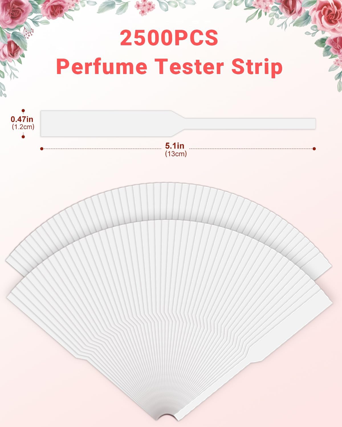 2500 Pack Perfume Tester Strips, White Fragrance Blotters for Scent Testing
