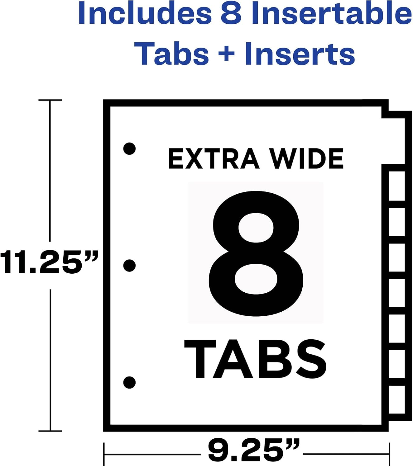 Avery Big Tab Insertable Plastic Dividers, 8-Tab, Multicolor, 1 Set