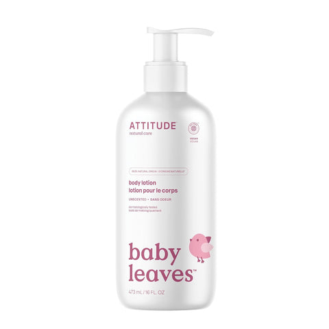 ATTITUDE Baby Lotion for Face & Body, Unscented, EWG Verified, 16 Fl Oz