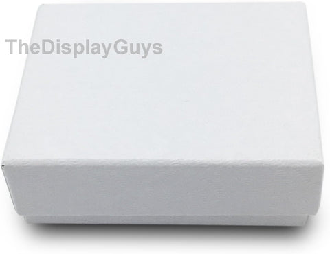TheDisplayGuys 100 Cardboard Jewelry Gift Boxes with Inserts - White Swirl