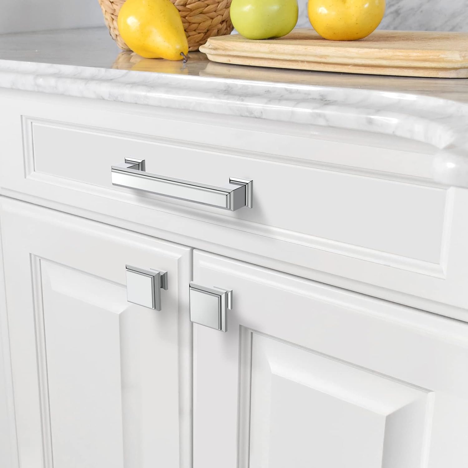 Amerdeco 10 Pack Polished Chrome Cabinet Knobs 1.3"