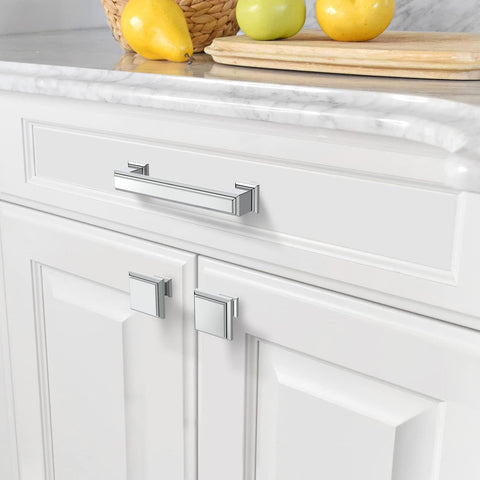 Amerdeco 10 Pack Polished Chrome Cabinet Knobs 1.3"