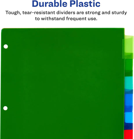Avery Big Tab Insertable Plastic Dividers, 8-Tab, Multicolor, 1 Set