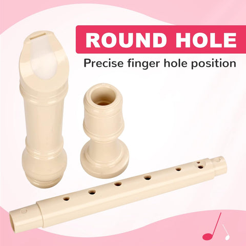 CONJURER 10Pc Soprano Recorder Instrument for Kids Student - German Fingering 8 Hole Flute ABS Descant Recorders for Beginners with Cleaning Rod and Bag for Kids over 3 Years Old