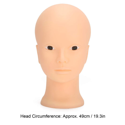 19.3in 3D Make Up Practice Training Head, Lash Mannequin Head, Soft Silicone Lash Extension Kit, Cosmetology Doll Face Head for Training Makeup and Eyelash Graft (No Makeup)