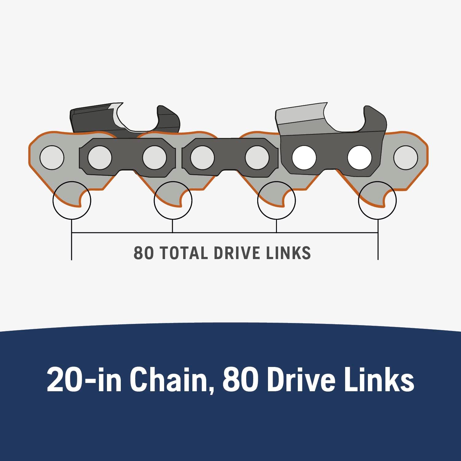 Husqvarna X-Cut SP33G 20 Inch Chainsaw Chain, .325" Pitch, .050" Gauge, 80 Drive Links, Pre-Stretched Chainsaw Blade Replacement with Superior Lubrication and Low Kickback, 581643680