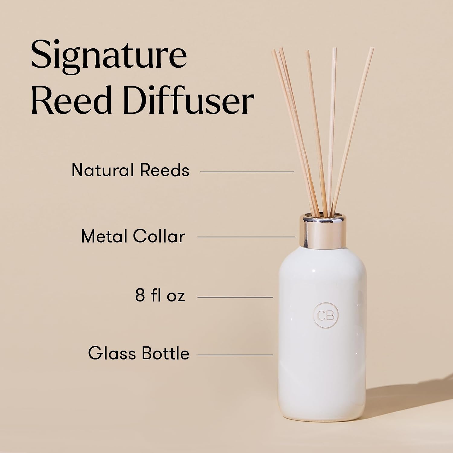 Capri Blue Volcano Reed Diffuser Set, Includes Reeds, Fragrance Oil, and Glass Bottle for Home Décor, Room Fresheners, White (8 Fl Oz)